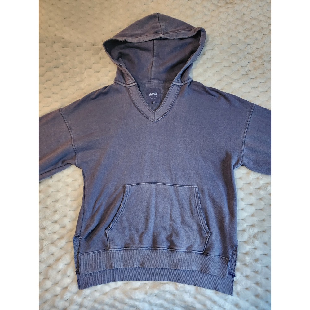 Aerie Women's Purple Hoodie V Neck Pullover Sweatshirt Soft‎ Size Small S